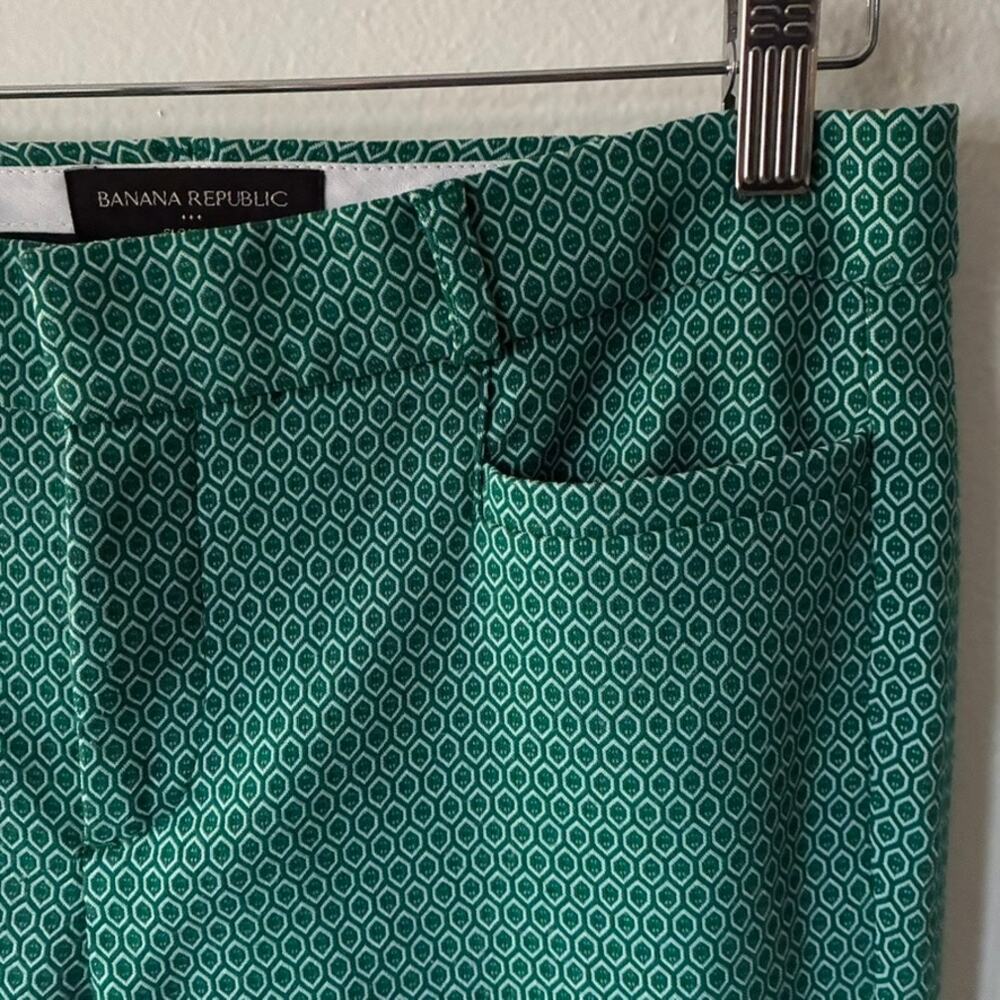 Banana Republic Sloan Fit Ankle Pants Women Size 2 Green Summer Business Casual